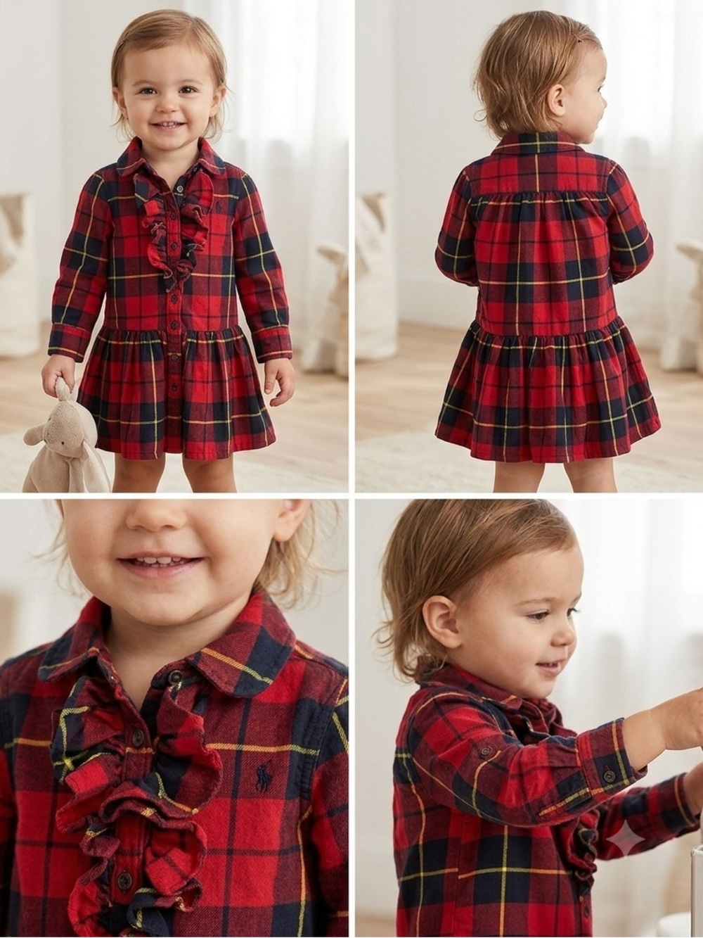 Ralph Lauren Navy, Yellow and Black Plaid Shirt